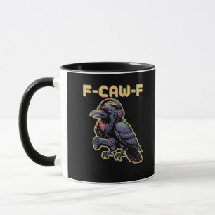 F-Caw-F Gaming Raven With Headphones - Edgy Stream Mug