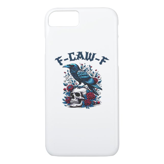 F-Caw-F Gothic Crow Raven Skull Classic Case-Mate iPhone Case (Back)
