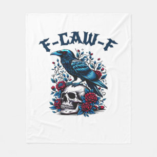 F-Caw-F Gothic Crow Raven Skull Classic Fleece Blanket
