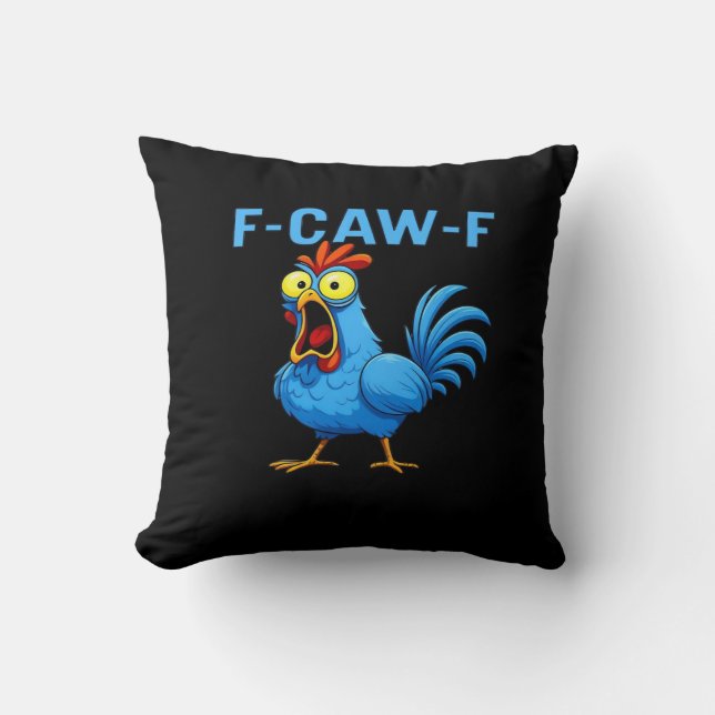 F-Caw-F Graphic Gear Creative Design Throw Pillow (Front)