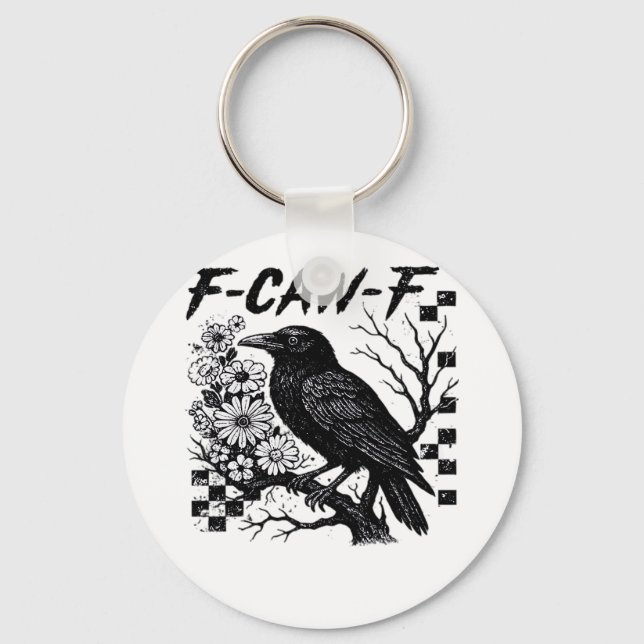 F-Caw-F Halloween Bird Keychain (Front)