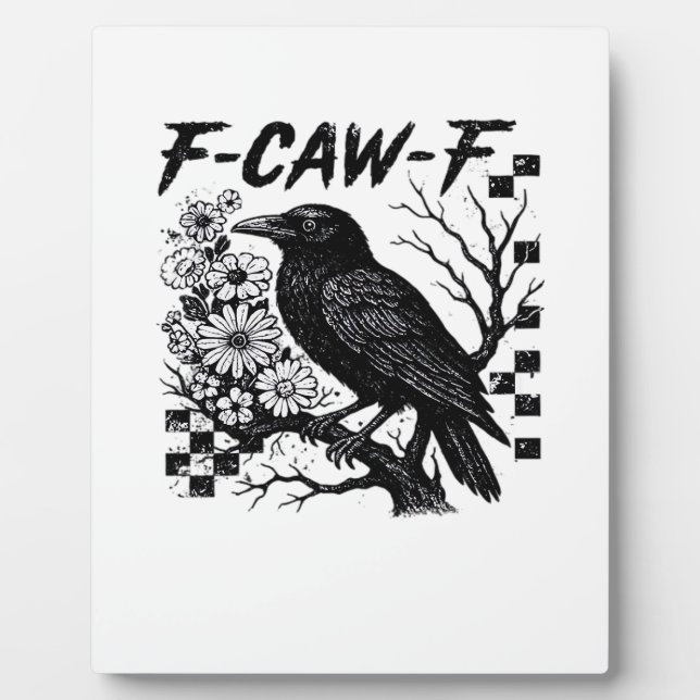 F-Caw-F Halloween Bird Plaque (Front)