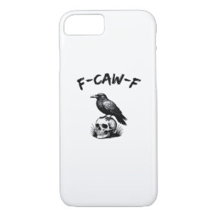 F Caw F Halloween Raven Skull Gothic Humor Design Case-Mate iPhone Case