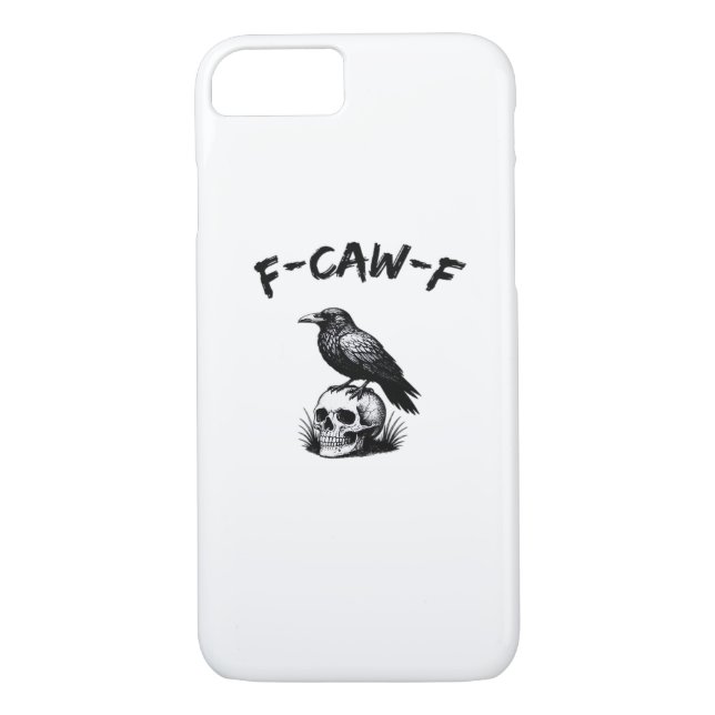 F Caw F Halloween Raven Skull Gothic Humor Design Case-Mate iPhone Case (Back)