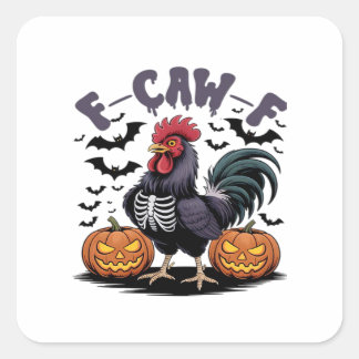 F Caw F Humor Crow Gothic Funny Style Square Sticker