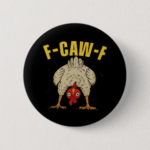 F-Caw-F Humor Gothic Crow Funny Aesthetic Style 2 Inch Round Button
