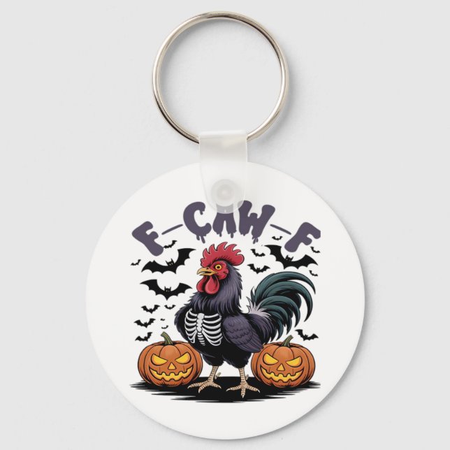 F-Caw-F Humour Crow Funny Gothic Keychain (Front)
