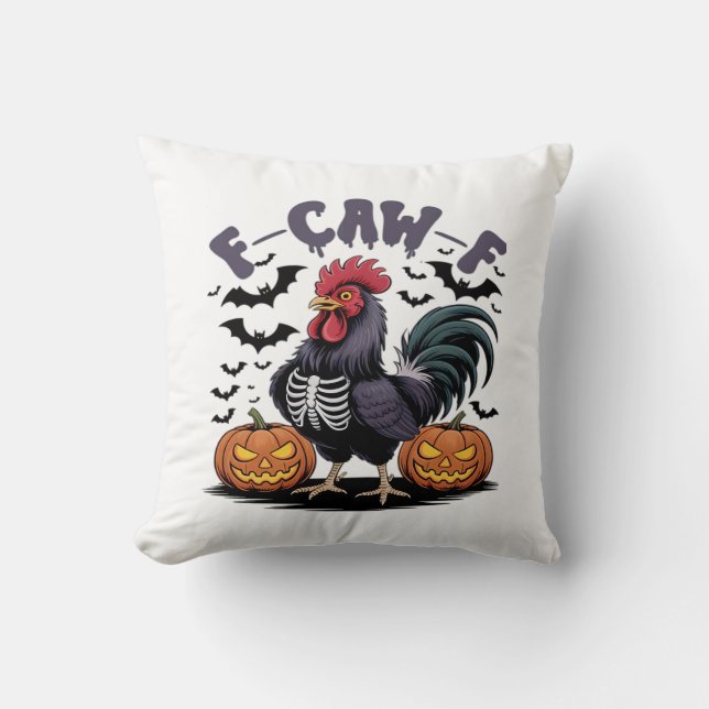 F-Caw-F Humour Crow Funny Gothic Throw Pillow (Front)