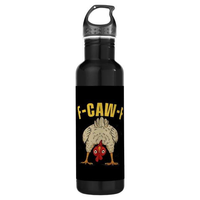 F-Caw-F Humour Gothic Crow Funny Aesthetic Style 710 Ml Water Bottle (Front)