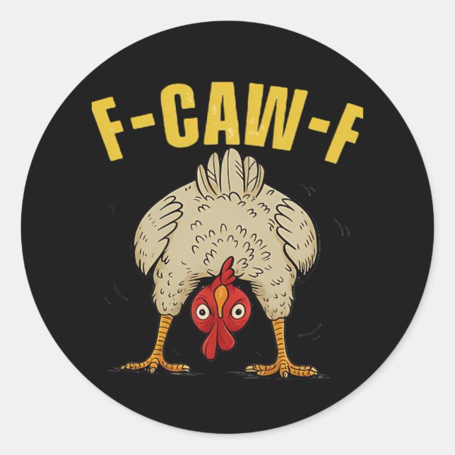 F-Caw-F Humour Gothic Crow Funny Aesthetic Style Classic Round Sticker (Front)