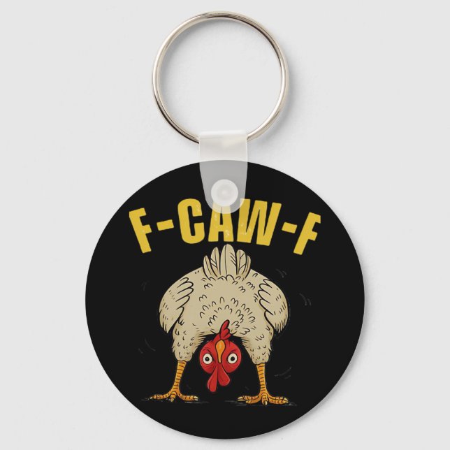 F-Caw-F Humour Gothic Crow Funny Aesthetic Style Keychain (Front)