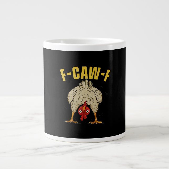 F-Caw-F Humour Gothic Crow Funny Aesthetic Style Large Coffee Mug (Front)