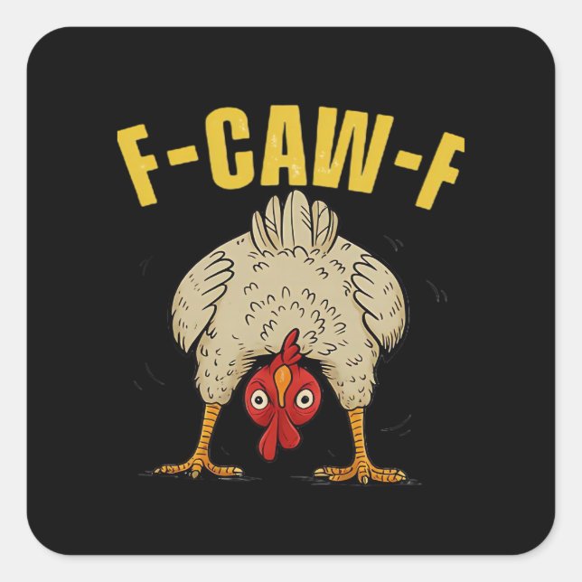 F-Caw-F Humour Gothic Crow Funny Aesthetic Style Square Sticker (Front)