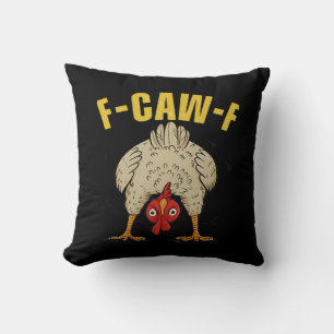 F-Caw-F Humour Gothic Crow Funny Aesthetic Style Throw Pillow