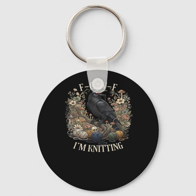 F-Caw-F I'm Knitting Creative Casual Keychain (Front)