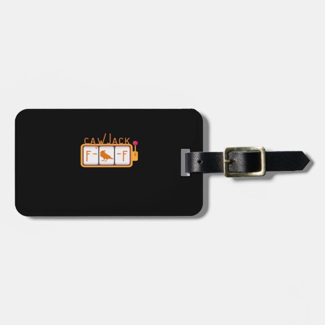 F-Caw-F Jackpot Retro Graphic Luggage Tag (Front Horizontal)