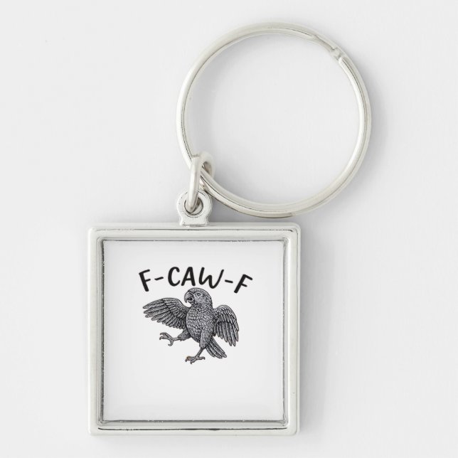 F Caw F Minimal Clean Design Keychain (Front)