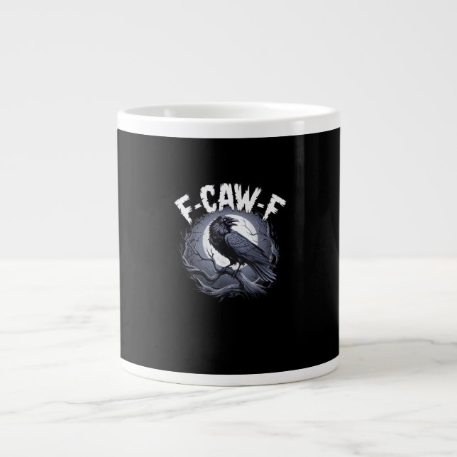 F-Caw-F Minimal Clean Large Coffee Mug (Front)