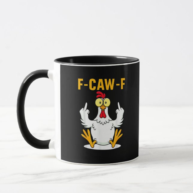 F-Caw-F Quote Rooster Meme Mug (Left)