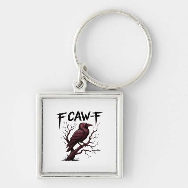 F-Caw-F Raven Classic Keychain (Front)