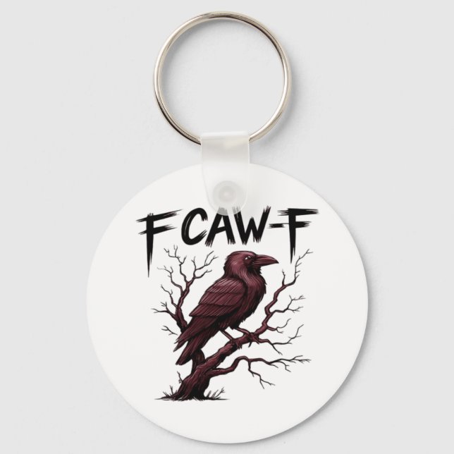 F-Caw-F Raven Classic Keychain (Front)
