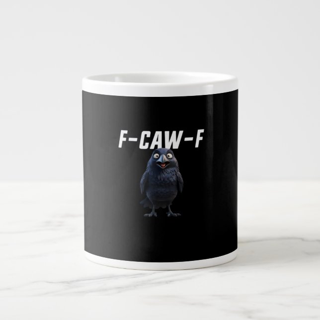 F Caw F Raven Funny Gear Creative Style Large Coffee Mug (Front)
