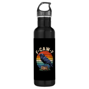 F-Caw-F Raven Moon Gothic Halloween Crow Bird Love 710 Ml Water Bottle