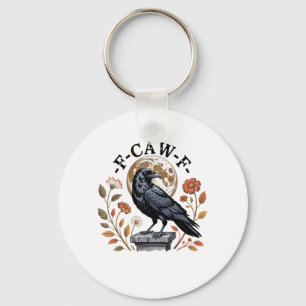 F-Caw-F Raven Moon Gothic Halloween Crow Bird Love Keychain