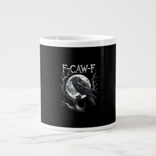 F-Caw-F Raven Moon Gothic Halloween Crow Bird Love Large Coffee Mug