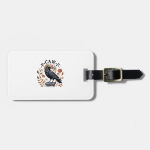F-Caw-F Raven Moon Gothic Halloween Crow Bird Love Luggage Tag