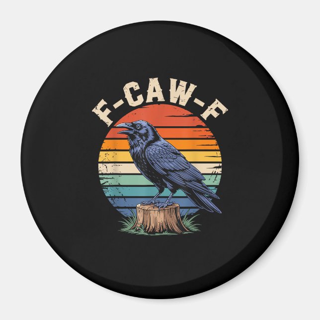 F-Caw-F Raven Moon Gothic Halloween Crow Bird Love Magnet (Front)