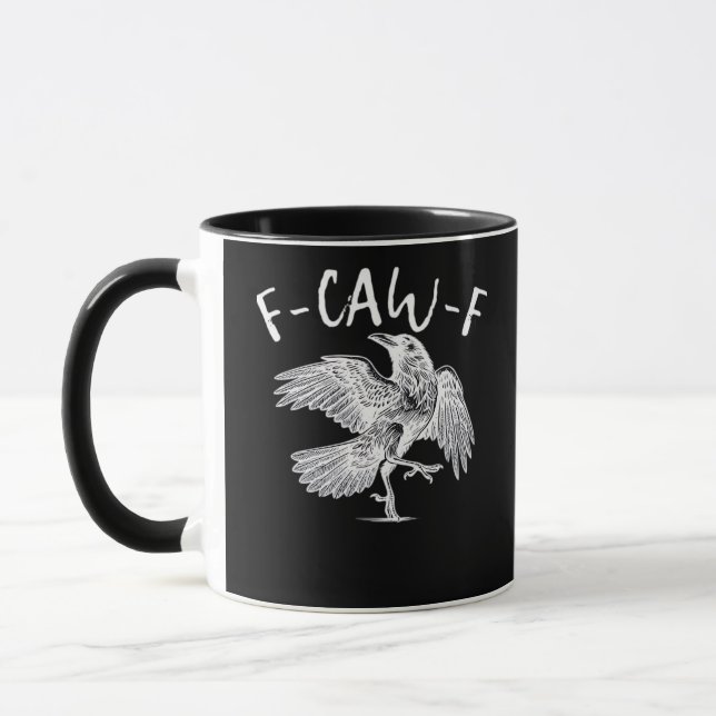 F-Caw-F Raven Retro Classic Mug (Left)