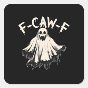 F-Caw-F Raven Retro Classic Square Sticker