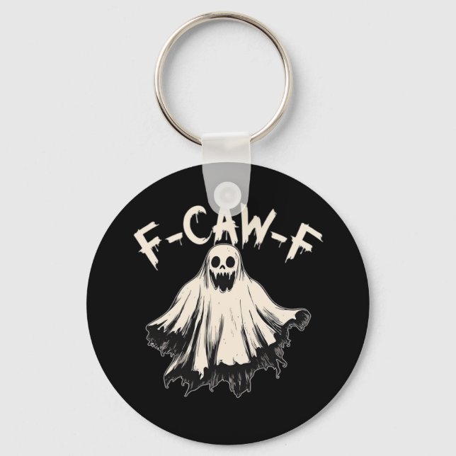 F Caw F Raven Retro Classic Style Keychain (Front)