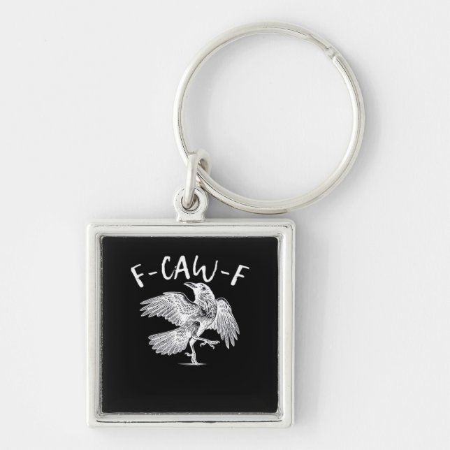 F-Caw-F Raven Vintage Graphic Keychain (Front)