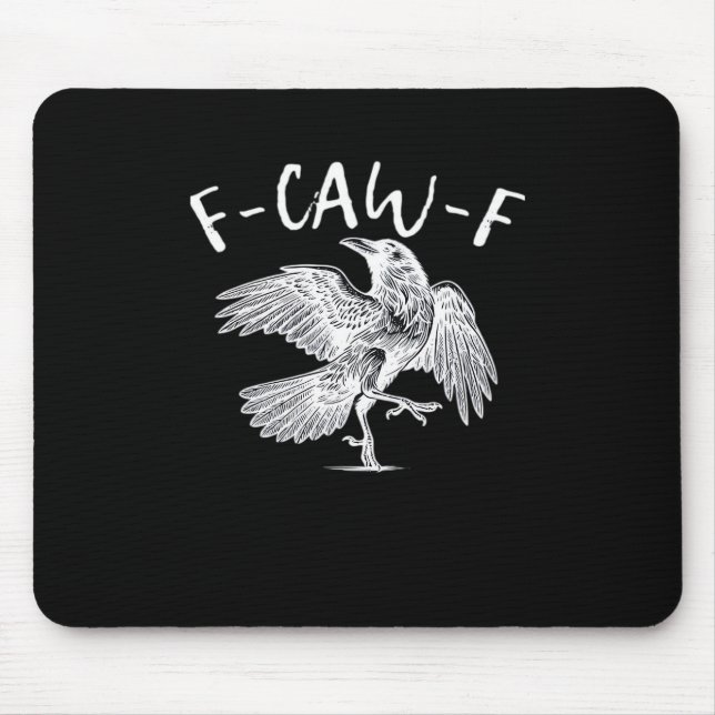 F-Caw-F Raven Vintage Graphic Mouse Pad (Front)