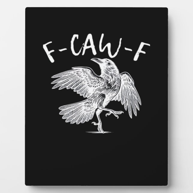 F-Caw-F Raven Vintage Graphic Plaque (Front)
