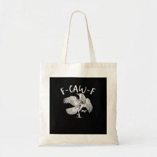 F-Caw-F Raven Vintage Graphic Tote Bag