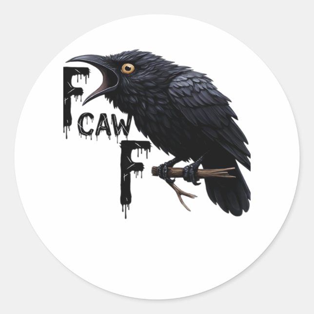 F Caw F Retro Classic Classic Round Sticker (Front)