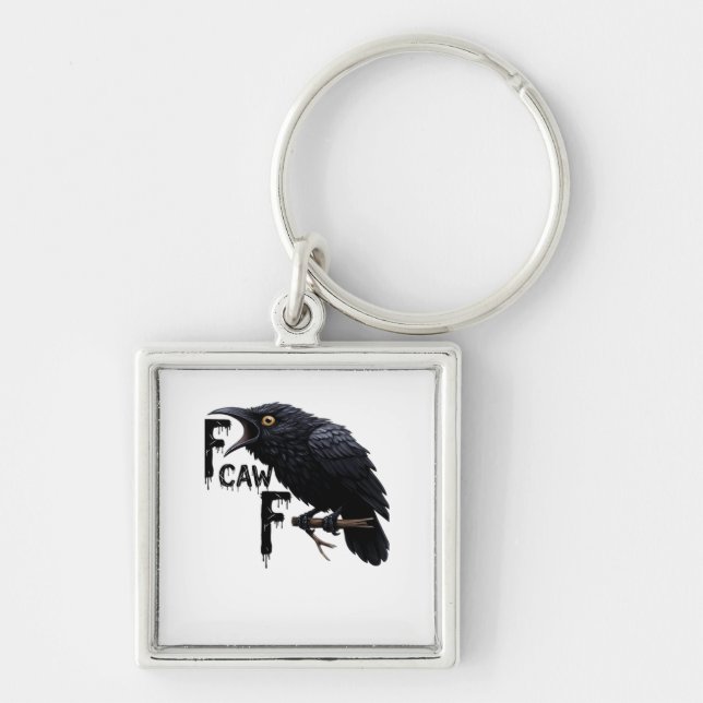 F Caw F Retro Classic Keychain (Front)