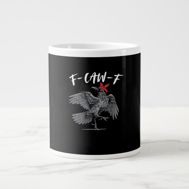 F-Caw-F Retro Classic Large Coffee Mug (Front)