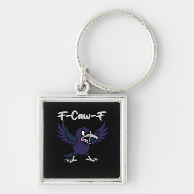 F-Caw-F Retro Graphic Keychain (Front)