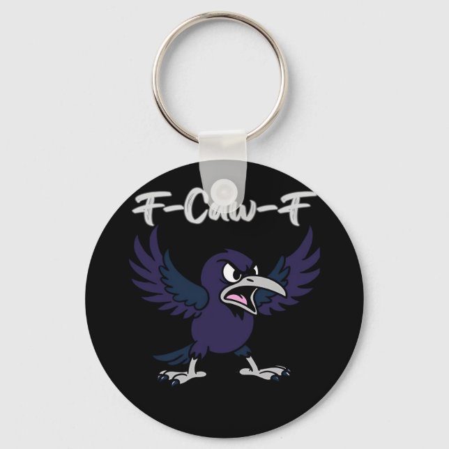 F-Caw-F Retro Graphic Keychain (Front)