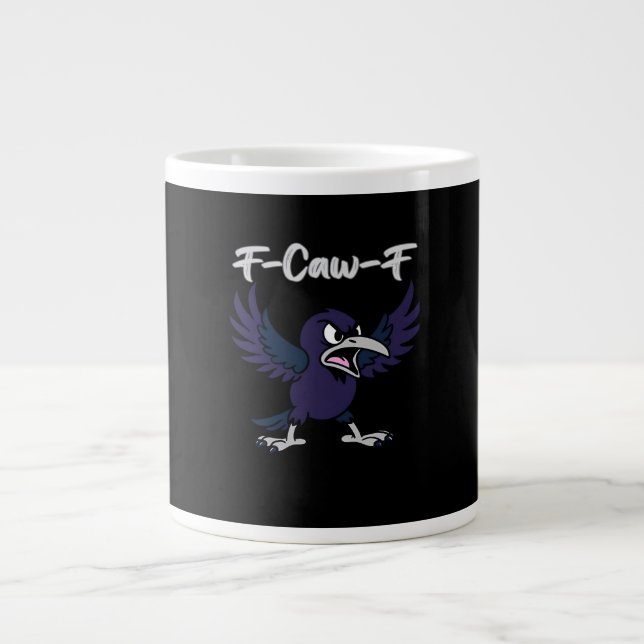 F-Caw-F Retro Graphic Large Coffee Mug (Front)