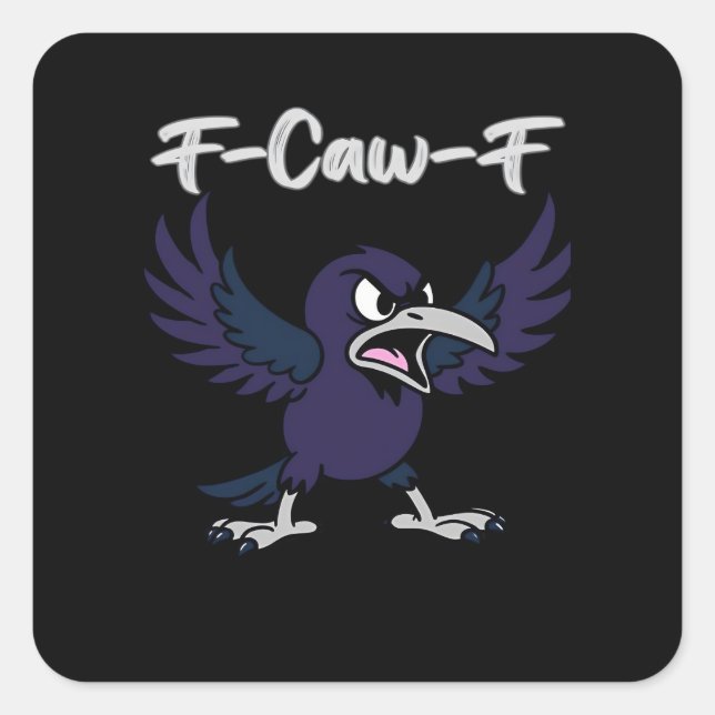 F-Caw-F Retro Graphic Square Sticker (Front)