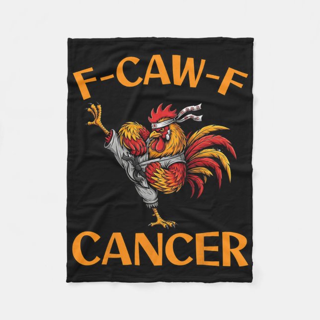 F-caw-f Rooster Meme Funny Chicken Humour Joke Fca Fleece Blanket (Front)