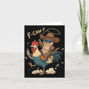 F-Caw-F Rooster Meme Funny Sarcastic Humour Quote Card