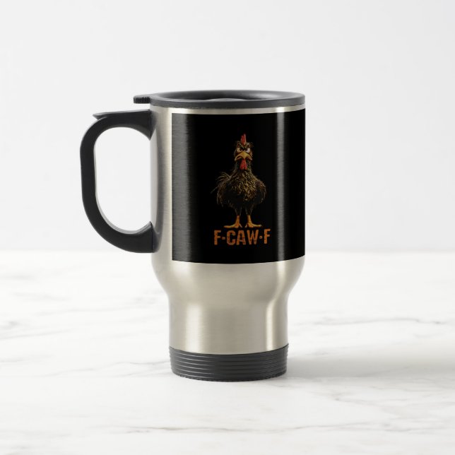 F-Caw-F Simple Clean Travel Mug (Left)