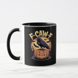 F-Caw-F Spooky Halloween Raven Pumpkin- Bat Moon N Mug