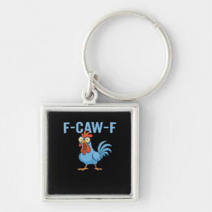F-Caw-F Swearing Chicken Classic Retro Style Keychain